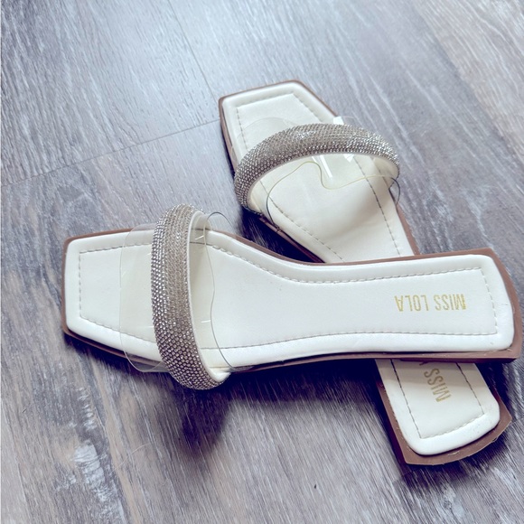 Rhinestone bling sandals slides bridal - Picture 5 of 9